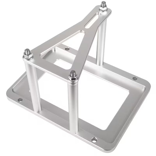 Universal billet aluminum battery tray hold-down mount.