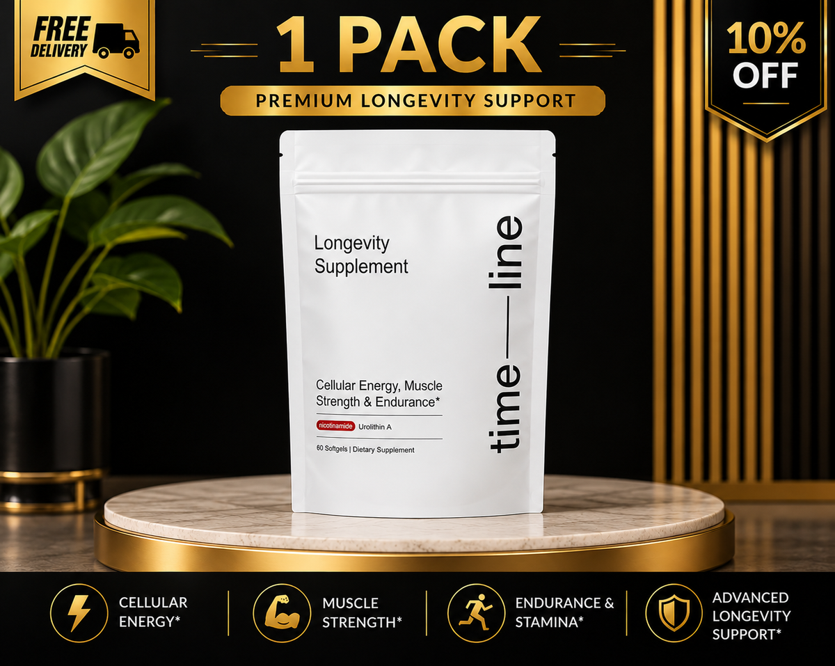Timeline Longevity Supplement – 1 Pack, 60 Softgels, Urolithin A & Nicotinamide