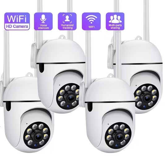 4PCS 1080P/5G WiFi Camera/color Night Vision/two-way Audio/360-degree Pan/tilt/zoom, IP54 Protection Rating/AI Motion Tracking And Detection/home Security Monitoring/spotlight, And Alarm/cloud Storage And SD Card Storage.