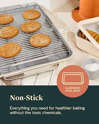 Caraway Nonstick Ceramic Bakeware Set (5 Pieces) - Baking Sheets, Assorted Baking Pans & Storage - Aluminized Steel Body - Marigold